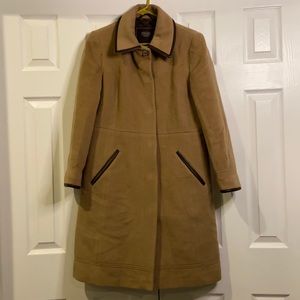 Wool/mohair COACH jacket with leather trim